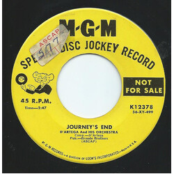 D'Artega And His Orchestra Journey's End USED VINYL 7INCH 45 RPM PROMO