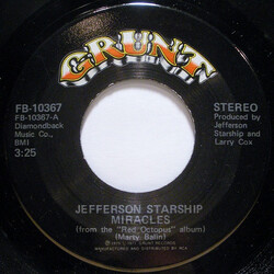 Jefferson Starship Miracles USED VINYL 7INCH 45 RPM SINGLE STEREO