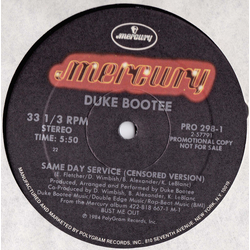 Duke Bootee Same Day Service (Censored Version) Vinyl 12" USED
