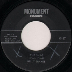 Billy Graves The Shag / Uncertain USED VINYL 7INCH 45 RPM SINGLE