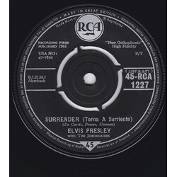 Elvis Presley / The Jordanaires Surrender (Torna A Surriento) USED VINYL 7INCH 45 RPM SINGLE