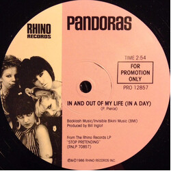 The Pandoras In And Out Of My Life (In A Day) USED VINYL 12INCH 33 S RPM PROMO