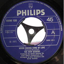 The New Seekers Never Ending Song Of Love USED VINYL 7INCH 45 RPM SINGLE