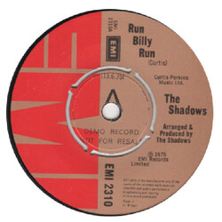 The Shadows Run Billy Run USED VINYL 7INCH SINGLE 45 RPM PROMO