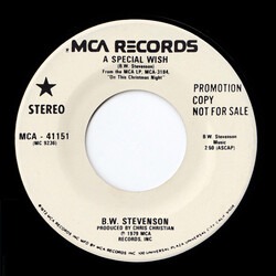 B.W. Stevenson A Special Wish USED VINYL 7INCH 45 RPM PROMO