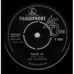 The Paramounts Poison Ivy USED VINYL 7INCH 45 RPM SINGLE