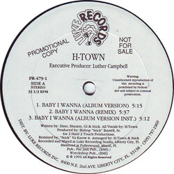 H-Town Baby I Wanna VINYL 12" USED