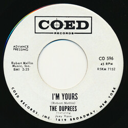 The Duprees / Joey Vann I'm Yours / Wishing Ring USED VINYL 7INCH 45 RPM PROMO
