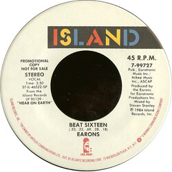 The Earons Beat Sixteen USED VINYL 7INCH 45 RPM PROMO STEREO