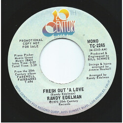 Randy Edelman Fresh Out'a Love USED VINYL 7INCH 45 RPM SINGLE PROMO STEREO MONO