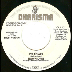 Hawklords Psi Power USED VINYL 7INCH 45 RPM PROMO