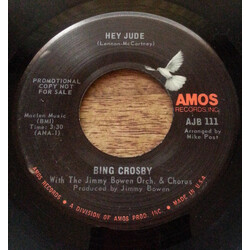 Bing Crosby / Jimmy Bowen Orchestra & Chorus Hey Jude / Lonely Street Vinyl 7" USED