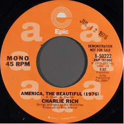 Charlie Rich America, The Beautiful (1976) USED VINYL 7INCH 45 RPM MONO STEREO PROMO