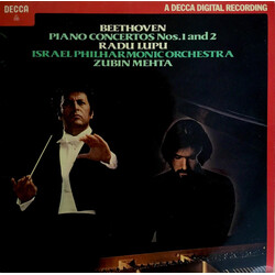 Ludwig van Beethoven / Radu Lupu / Israel Philharmonic Orchestra / Zubin Mehta Piano Concertos Nos. 1 and 2 Vinyl LP USED