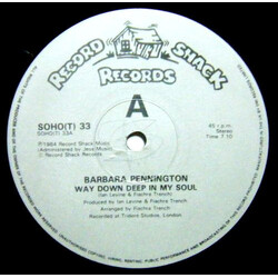 Barbara Pennington Way Down Deep In My Soul / All American Boy (Remix) Vinyl 12" USED