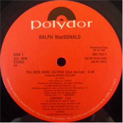 Ralph MacDonald You Need More Calypso USED VINYL 12INCH 33 S RPM PROMO STEREO
