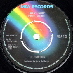 The Osmonds I Can't Stop USED VINYL 7INCH 45 RPM SINGLE