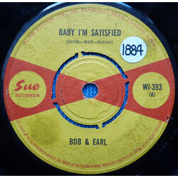 Bob & Earl Baby I'm Satisfied / The Sissy USED VINYL 7INCH 45 RPM SINGLE MONO