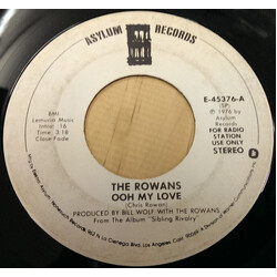 The Rowans (2) Ooh My Love USED VINYL 7INCH MONO STEREO PROMO 45 RPM