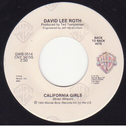 David Lee Roth California Girls / Just A Gigolo USED VINYL 7INCH 45 RPM