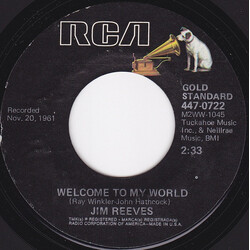 Jim Reeves Welcome To My World / I Guess I'm Crazy USED VINYL 7INCH 45 RPM SINGLE