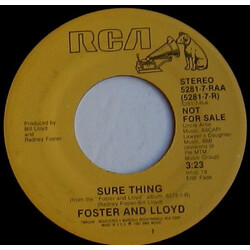 Foster And Lloyd Sure Thing USED VINYL 7INCH 45 RPM SINGLE PROMO