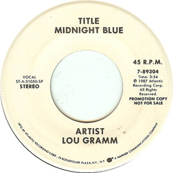 Lou Gramm Midnight Blue USED VINYL 7INCH 45 RPM PROMO