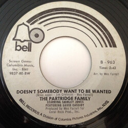 The Partridge Family Doesn't Somebody Want To Be Wanted USED VINYL 7INCH 45 RPM SINGLE