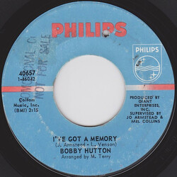 Bobby Hutton I've Got A Memory / I Can't Stand A Woman Two Timing A Man USED VINYL 7INCH 45 RPM SINGLE