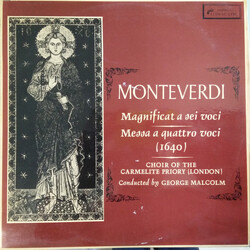 Claudio Monteverdi / Choir Of The Carmelite Priory London / George Malcolm Magnificat A Sei Voci / Messa A Quattro Voci (1640) Vinyl LP USED