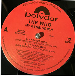 The Who My Generation (Love To Infinity Mixes) USED VINYL 12INCH 33 S RPM PROMO
