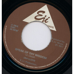 Jah Lloyd Speak Of Thy Wisdom USED VINYL 7INCH 45 RPM
