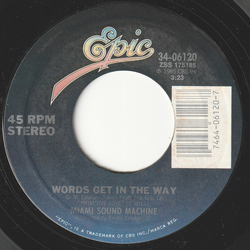 Miami Sound Machine Words Get In The Way Vinyl 7" USED