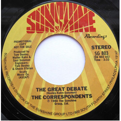 The Correspondents (2) The Great Debate USED VINYL 7INCH 45 RPM SINGLE PROMO STYRENE STEREO MONO