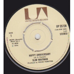Slim Whitman Happy Anniversary USED VINYL 7"