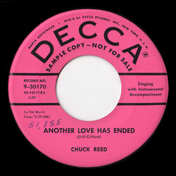 Chuck Reed (3) Another Love Has Ended / Whispering Heart USED VINYL 7INCH 45 RPM SINGLE PROMO