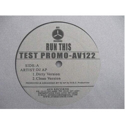 DJ A.P. Run This USED VINYL 12INCH PROMO