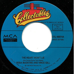 Reba McEntire The Heart Won't Lie USED VINYL 7INCH 45 RPM REISSUE