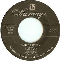 Patti Page What A Dream / I Cried USED VINYL 7INCH 45 RPM
