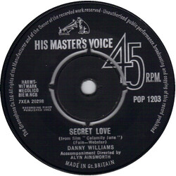 Danny Williams Secret Love USED VINYL 7INCH 45 RPM SINGLE MONO