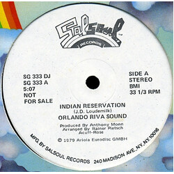 O.R.S. (Orlando Riva Sound) Indian Reservation USED VINYL 12INCH 33 S RPM PROMO STEREO