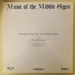 Russell Oberlin / Seymour Barab Music Of The Middle Ages, Vol. 1: Troubadour And Trouvere Songs Of The XII And XIII Centuries Vinyl LP USED