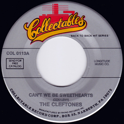 The Cleftones Can't We Be Sweethearts / She's So Fine Vinyl 7" USED
