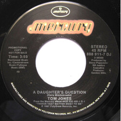 Tom Jones A Daughter's Question USED VINYL 7INCH 45 RPM SINGLE PROMO