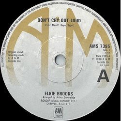 Elkie Brooks Don't Cry Out Loud USED VINYL 7INCH 45 RPM SINGLE