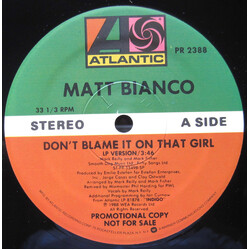 Matt Bianco Don't Blame It On That Girl USED VINYL 12INCH PROMO