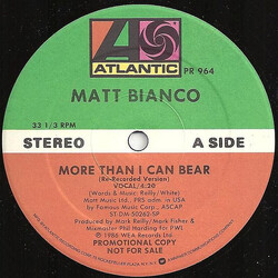 Matt Bianco More Than I Can Bear USED VINYL 12INCH 33 S RPM PROMO
