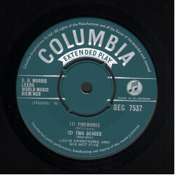 Louis Armstrong & His Hot Five Fireworks / Two Deuces / Skip The Gutter / Knee Drops USED VINYL 7INCH 45 RPM EP MONO