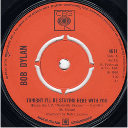 Bob Dylan Tonight I'll Be Staying Here With You Vinyl 7" USED