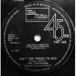 The Temptations Ain't Too Proud To Beg / Fading Away USED VINYL 7INCH 45 RPM SINGLE MONO
